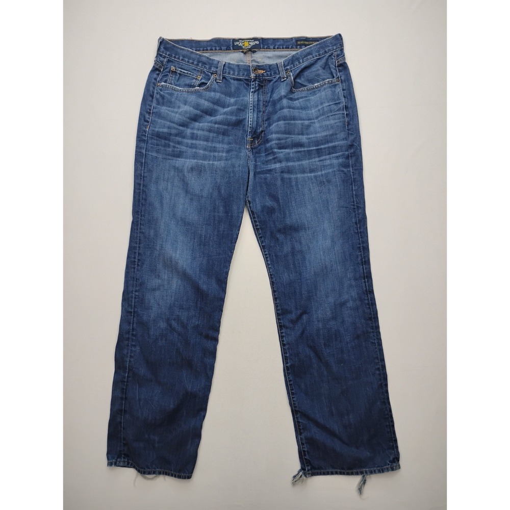 Lucky Brand 181 Relaxed Straight Jeans Mens 38x32 darkWash Denim